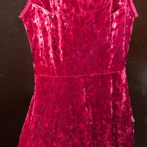 Stunning Maroon Velvet Maddi Dress with Deep Back”