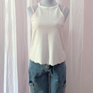 Halter Neck Casual White Top🤍