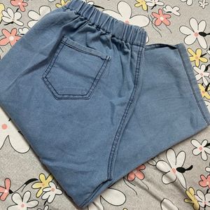 Calf Length Denim Jeggings for Women - Plus Size