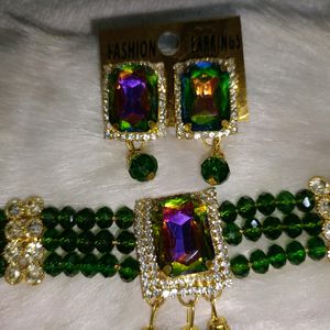 Crystal Chokor Jewellery set