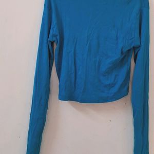 Full Sleeve Peacock Blue Top