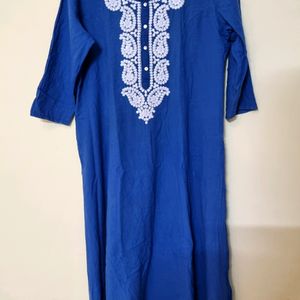 Blue A Line Kurta Set