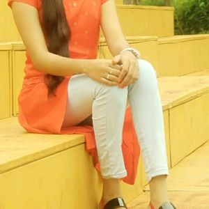 Orange Pattu Kurthi