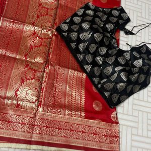 Black Banarasi Silk Lehanga Choli