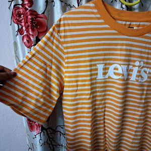 Orange Color Levi's Women Casual Tshirt