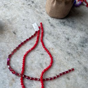 Red Crystal Beads Two Sets Of Bead