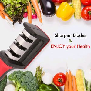 Manual Red Knife Sharpener 3 Stage Sharpening Tool