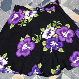 Floral Printed Flared Skirt