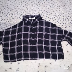 Checkered Oversized Shirt ...Black N White