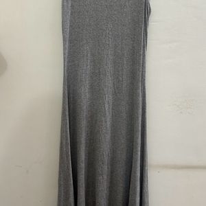 Grey Bodycon Maxi - Asymmetric