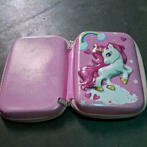 Pink Colour Unicorn Pouch/box For Girls.