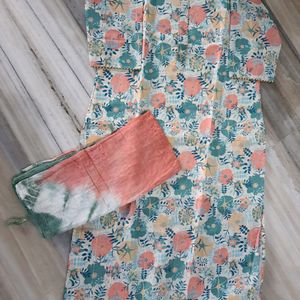 Off-white Kurti With Dupatta