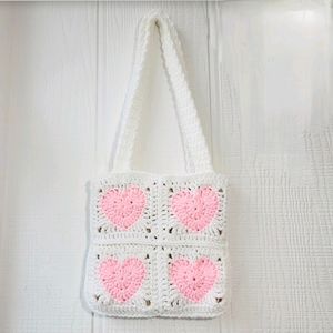 Crochet❤️🩷 Heart Shoulder Bag