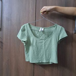 Olive Green Crop Top