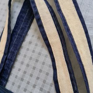 Striped Blue Denim Bag for a smart look