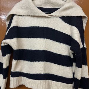 Korean Stripped Cropped Sweater