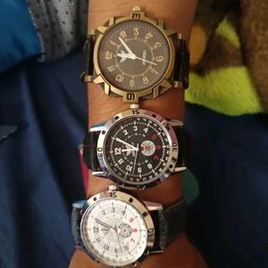 Men Trendy Analog Watch 3 Combo