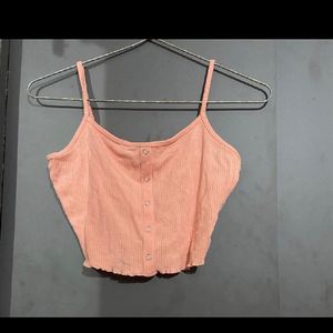 Coral Cute Crop Top