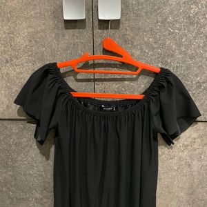 Mango off Shoulder Black Dress