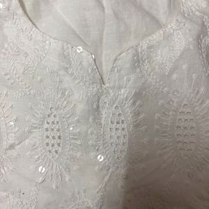 Beautiful White Cotton Chikankari Kurta