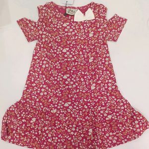 Cold Shoulder Frock For Girls