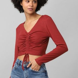 Only Rust Ruched Crop Top