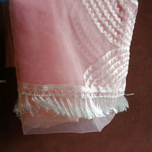 Net Saree Baby Pink Only