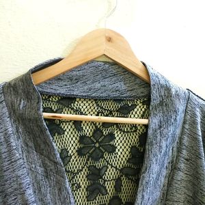 Grey Net Pattern Jacket