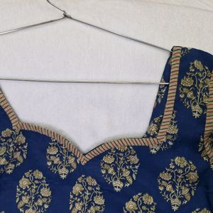 Blue Satin Kurti