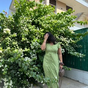 Max Green Floral Dress