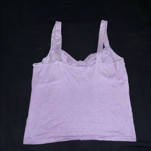 Lavender Sleeveless Tie Up Front Cami Top