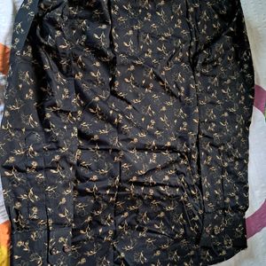 Black   Golden Flowers  Shirt