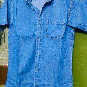 Half Sleeve Blue Denim Shirt