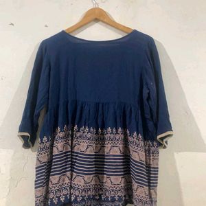 Blue Designer Empire Top