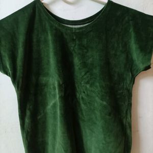 Green Velvet Top