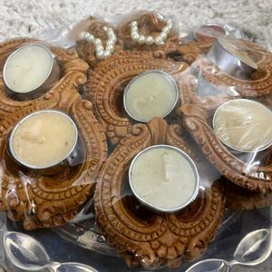 Diwali Thali With Dias And Laxmi Ganesh Idols