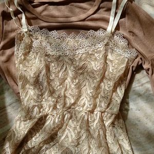 2 In One Korean Lace Dress