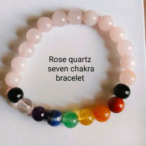 Rose Quartz Seven Chakra Brecelet