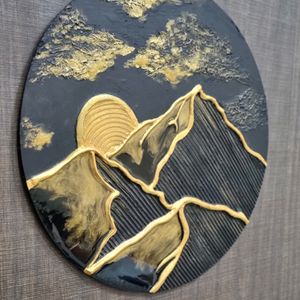 Contemporary 3DTexture Art Wall Decor-Golden Peak