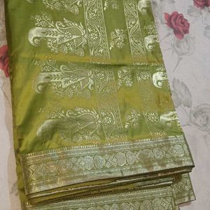 Pure Art Silk Zari Work Sari Without Blouse