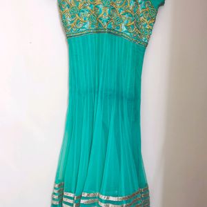 Heavy Work Sea Green Anarkali Set