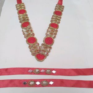 Artificial Red Flower Mala For Haldi