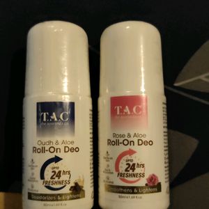 Tac Rose And Oudh Aloe Roll On Deo