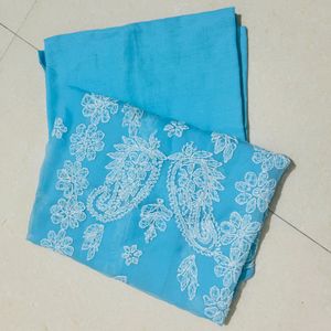 Sky Blue Chikankari Kurti With Inner