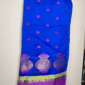 Royal Blue Chanderi Cotton Saree