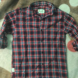 Men Check Shirt Red & Black (M)