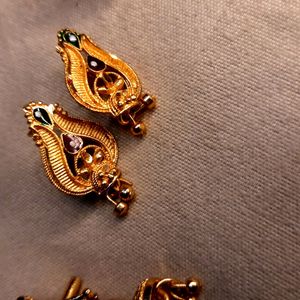 Gold Plated Earrings Set Of 5