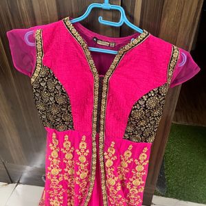 Brand Neww Pink Embroidery Ethnic Gown