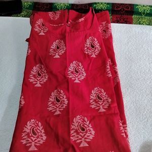 Light Red Floral Kurti...