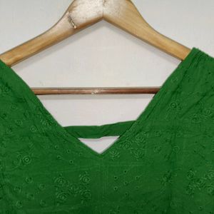 Trendy New Green Cotton Dress For Women